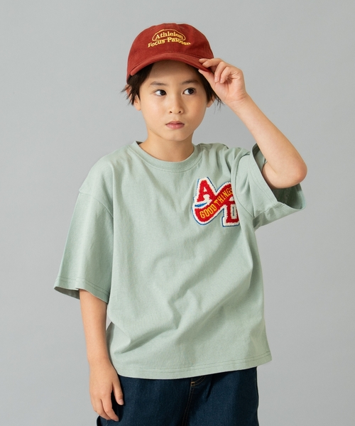 and D. petit main（アンドディープティマイン）の「【綿100%】カレッジワンポイント半袖T（Tシャツ/カットソー・キッズ・ライトピンク/トップグレー/ネイビー/ホワイト/ライトグリーン・90cm/110cm/100cm/130cm/140cm/120cm/150cm）」の8枚目の写真