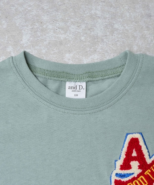 and D. petit main（アンドディープティマイン）の「【綿100%】カレッジワンポイント半袖T（Tシャツ/カットソー・キッズ・ライトピンク/トップグレー/ネイビー/ホワイト/ライトグリーン・90cm/110cm/100cm/130cm/140cm/120cm/150cm）」の10枚目の写真