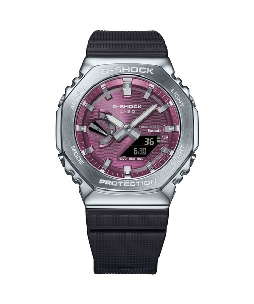 G-SHOCK(ジーショック)の「メタルベゼル / スマートフォンリンク&タフソーラー / GBM-2100A-4BJF(アナログ腕時計・メンズ・バーガンディー・FREE)」の2枚目の写真