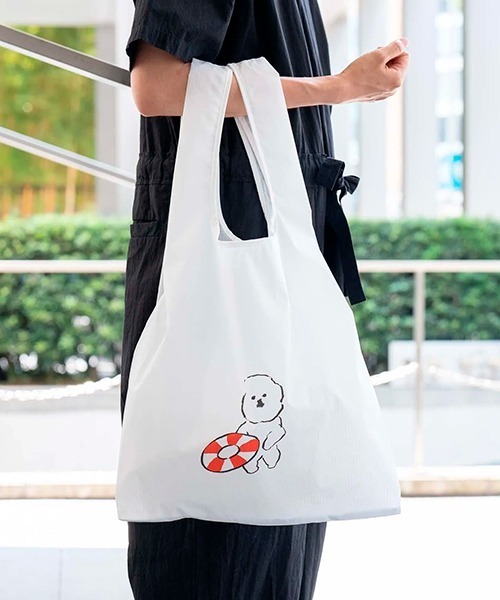 MAMBO（マンボ）の「MAMBO ナイロンエコバッグM / うきわ（エコバッグ/サブバッグ・レディース・ホワイト・ONE SIZE）」の10枚目の写真
