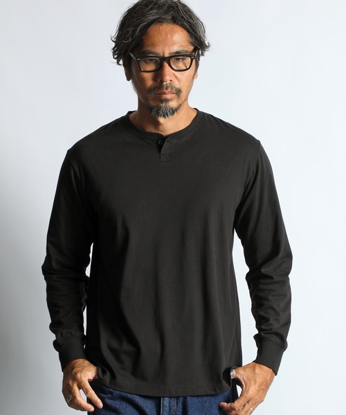 The DUFFER of ST.GEORGE（ザダファーオブセントジョージ）の「OPTIMA COOL HENLEY NECK L/S TEE：オプティマクール ヘンリーネック ロンTEE（Tシャツ/カットソー・メンズ・チャコールグレー/ブラック/ホワイト・X-LARGE/LARGE/MEDIUM/SMALL）」の15枚目の写真