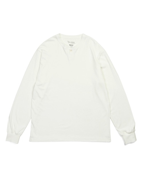 The DUFFER of ST.GEORGE（ザダファーオブセントジョージ）の「OPTIMA COOL HENLEY NECK L/S TEE：オプティマクール ヘンリーネック ロンTEE（Tシャツ/カットソー・メンズ・チャコールグレー/ブラック/ホワイト・X-LARGE/LARGE/MEDIUM/SMALL）」の12枚目の写真