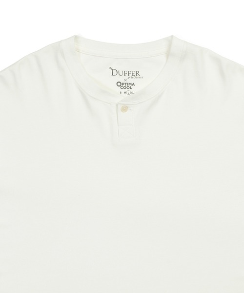 The DUFFER of ST.GEORGE（ザダファーオブセントジョージ）の「OPTIMA COOL HENLEY NECK L/S TEE：オプティマクール ヘンリーネック ロンTEE（Tシャツ/カットソー・メンズ・チャコールグレー/ブラック/ホワイト・X-LARGE/LARGE/MEDIUM/SMALL）」の6枚目の写真