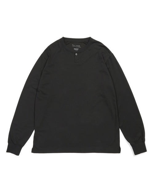The DUFFER of ST.GEORGE（ザダファーオブセントジョージ）の「OPTIMA COOL HENLEY NECK L/S TEE：オプティマクール ヘンリーネック ロンTEE（Tシャツ/カットソー・メンズ・チャコールグレー/ブラック/ホワイト・X-LARGE/LARGE/MEDIUM/SMALL）」の4枚目の写真