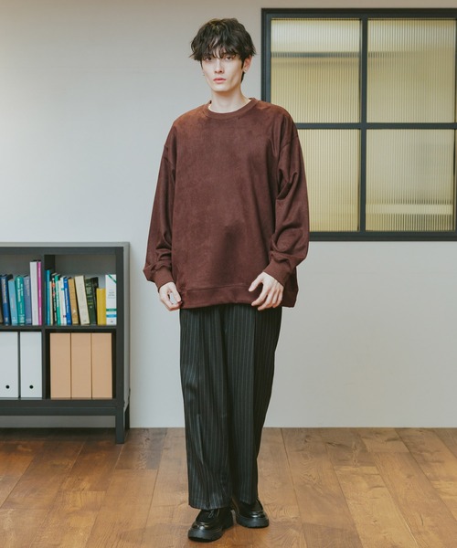 セール】SUEDE CREW NECK PULLOVER / カットスウェードクルーネック