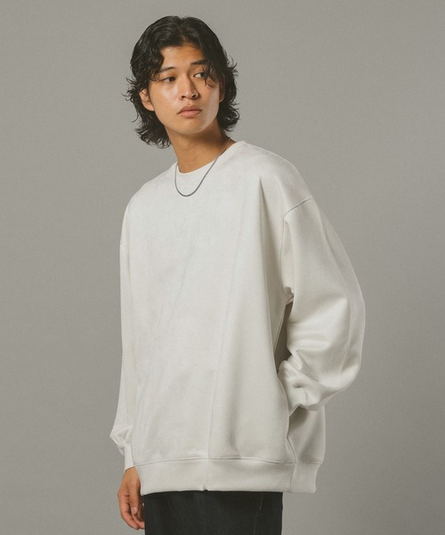 RAGEBLUE（レイジブルー）の「SUEDE CREW NECK PULLOVER / カットスウェードクルーネックプルオーバー（スウェット・メンズ・ホワイト/ブラック/ブラウン/ブルー/ピンク・SMALL/MEDIUM/LARGE）」の6枚目の写真