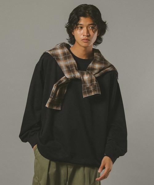 RAGEBLUE（レイジブルー）の「SUEDE CREW NECK PULLOVER / カットスウェードクルーネックプルオーバー（スウェット・メンズ・ホワイト/ブラック/ブラウン/ブルー/ピンク・SMALL/MEDIUM/LARGE）」の7枚目の写真