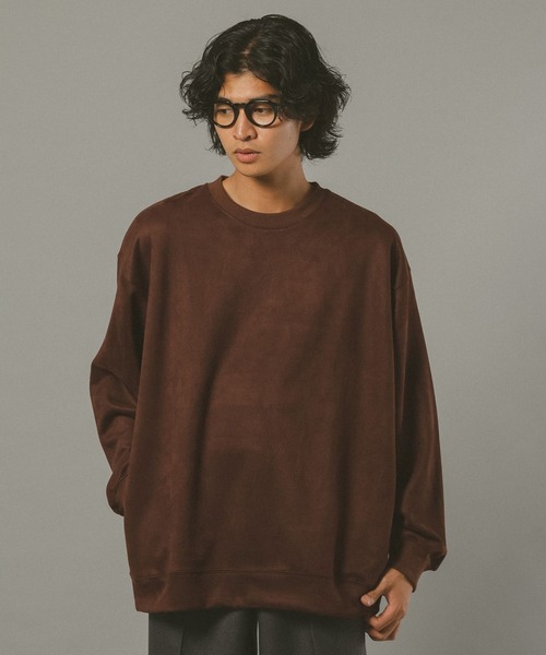 RAGEBLUE（レイジブルー）の「SUEDE CREW NECK PULLOVER / カットスウェードクルーネックプルオーバー（スウェット・メンズ・ホワイト/ブラック/ブラウン/ブルー/ピンク・SMALL/MEDIUM/LARGE）」の8枚目の写真
