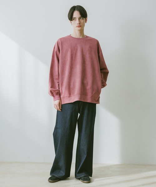 RAGEBLUE（レイジブルー）の「SUEDE CREW NECK PULLOVER / カットスウェードクルーネックプルオーバー（スウェット・メンズ・ホワイト/ブラック/ブラウン/ブルー/ピンク・SMALL/MEDIUM/LARGE）」の18枚目の写真