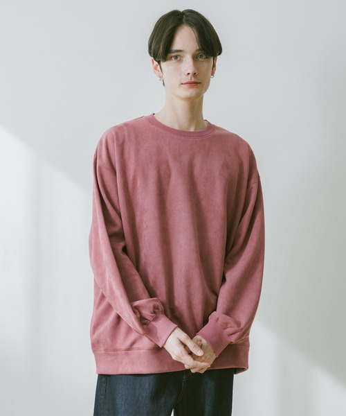 RAGEBLUE（レイジブルー）の「SUEDE CREW NECK PULLOVER / カットスウェードクルーネックプルオーバー（スウェット・メンズ・ホワイト/ブラック/ブラウン/ブルー/ピンク・SMALL/MEDIUM/LARGE）」の20枚目の写真