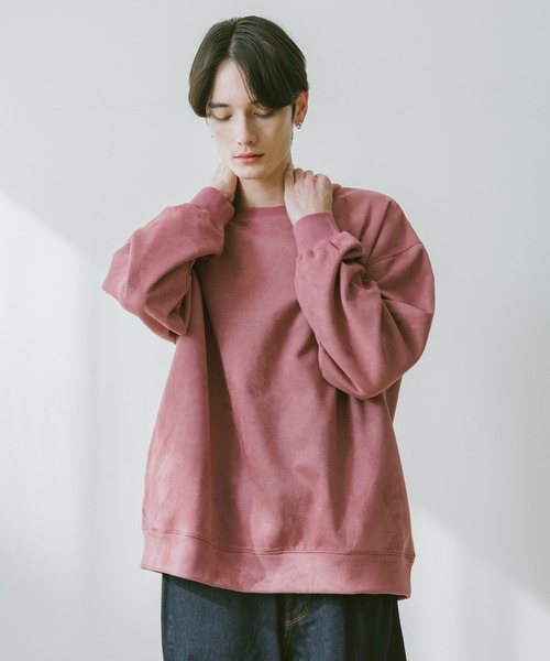 RAGEBLUE（レイジブルー）の「SUEDE CREW NECK PULLOVER / カットスウェードクルーネックプルオーバー（スウェット・メンズ・ホワイト/ブラック/ブラウン/ブルー/ピンク・SMALL/MEDIUM/LARGE）」の21枚目の写真