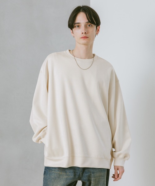 RAGEBLUE（レイジブルー）の「SUEDE CREW NECK PULLOVER / カットスウェードクルーネックプルオーバー（スウェット・メンズ・ホワイト/ブラック/ブラウン/ブルー/ピンク・SMALL/MEDIUM/LARGE）」の13枚目の写真