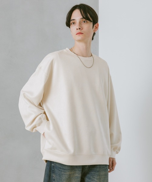 セール】SUEDE CREW NECK PULLOVER / カットスウェードクルーネック