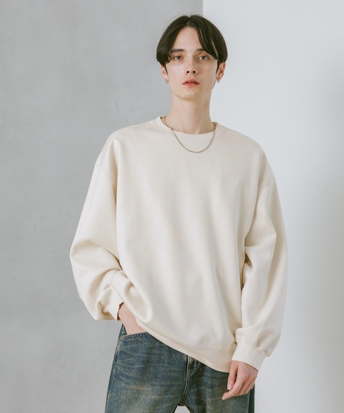 RAGEBLUE（レイジブルー）の「SUEDE CREW NECK PULLOVER / カットスウェードクルーネックプルオーバー（スウェット・メンズ・ホワイト/ブラック/ブラウン/ブルー/ピンク・SMALL/MEDIUM/LARGE）」の15枚目の写真
