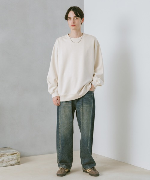 RAGEBLUE（レイジブルー）の「SUEDE CREW NECK PULLOVER / カットスウェードクルーネックプルオーバー（スウェット・メンズ・ホワイト/ブラック/ブラウン/ブルー/ピンク・SMALL/MEDIUM/LARGE）」の11枚目の写真