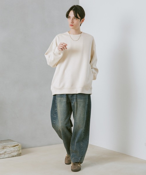 RAGEBLUE（レイジブルー）の「SUEDE CREW NECK PULLOVER / カットスウェードクルーネックプルオーバー（スウェット・メンズ・ホワイト/ブラック/ブラウン/ブルー/ピンク・SMALL/MEDIUM/LARGE）」の12枚目の写真