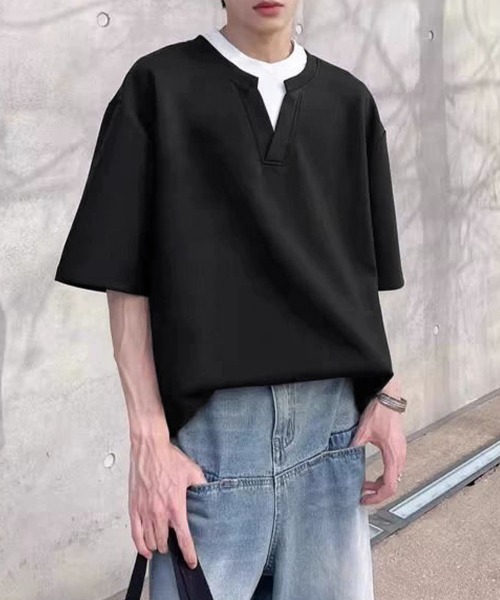 セール】半袖Tシャツ メンズ 重ね着風カットソー（Tシャツ/カットソー
