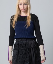 ベアトップレイヤードニット