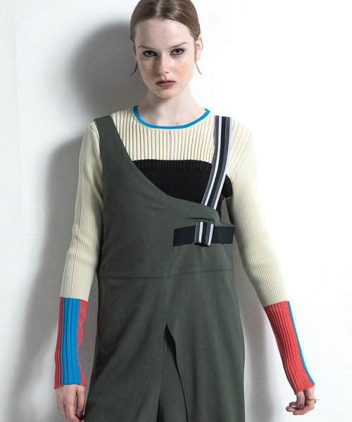 AULA AILA(アウラアイラ)の「ベアトップレイヤードニット(ニット/セーター・レディース・オフホワイト/ブラック/ラベンダー/イエロー・0)」の20枚目の写真