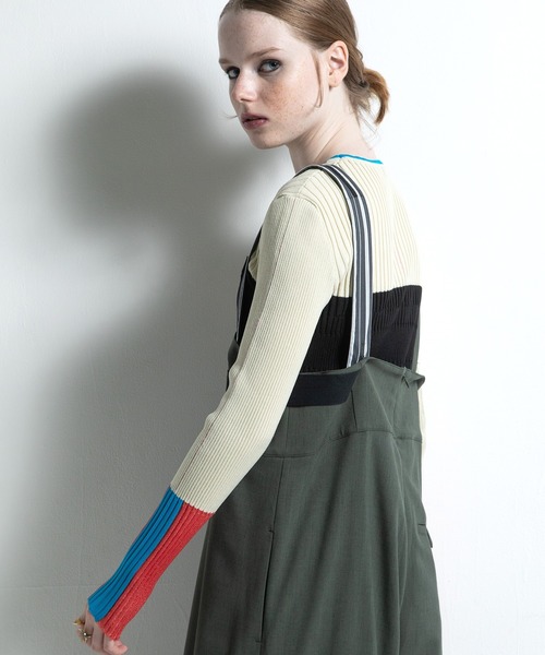 AULA AILA(アウラアイラ)の「ベアトップレイヤードニット(ニット/セーター・レディース・オフホワイト/ブラック/ラベンダー/イエロー・0)」の21枚目の写真