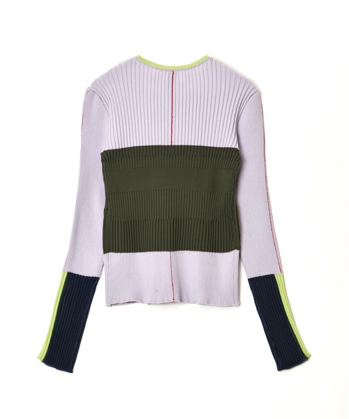 AULA AILA(アウラアイラ)の「ベアトップレイヤードニット(ニット/セーター・レディース・オフホワイト/ブラック/ラベンダー/イエロー・0)」の15枚目の写真