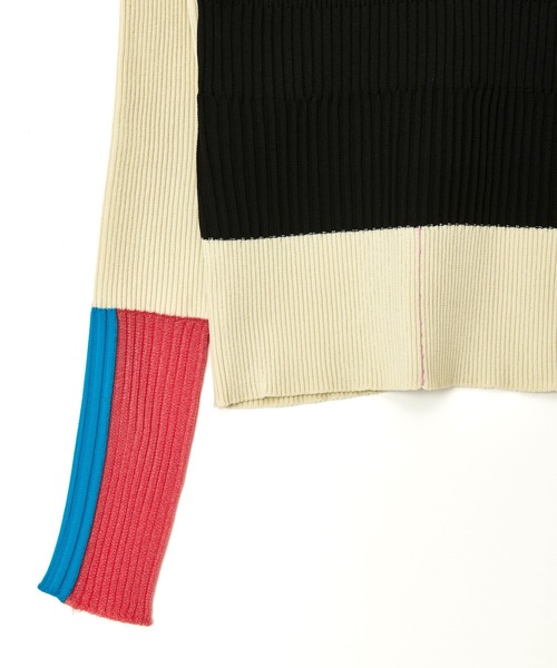 AULA AILA(アウラアイラ)の「ベアトップレイヤードニット(ニット/セーター・レディース・オフホワイト/ブラック/ラベンダー/イエロー・0)」の19枚目の写真