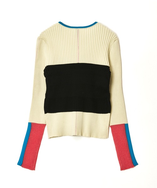 AULA AILA(アウラアイラ)の「ベアトップレイヤードニット(ニット/セーター・レディース・オフホワイト/ブラック/ラベンダー/イエロー・0)」の17枚目の写真