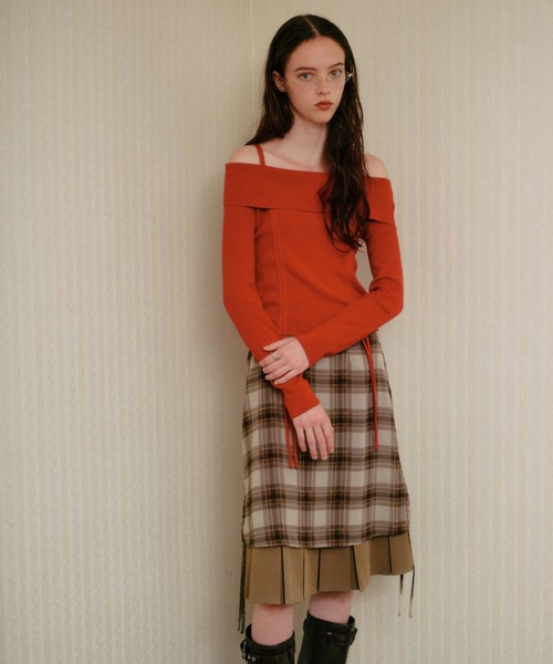 3.3 Field Trip (3.3フィールドトリップ)の「3.3 Field Trip/レイヤードプリーツミディスカート(スカート・レディース・グレー/ブラウン・SMALL/MEDIUM)」の21枚目の写真