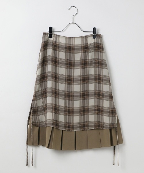 3.3 Field Trip (3.3フィールドトリップ)の「3.3 Field Trip/レイヤードプリーツミディスカート(スカート・レディース・グレー/ブラウン・SMALL/MEDIUM)」の10枚目の写真