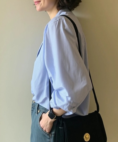 cammie(キャミー)の「ハートボタンボリュームスリーブブラウス(シャツ/ブラウス・レディース・サックスブルー/ホワイト・M/L)」の10枚目の写真