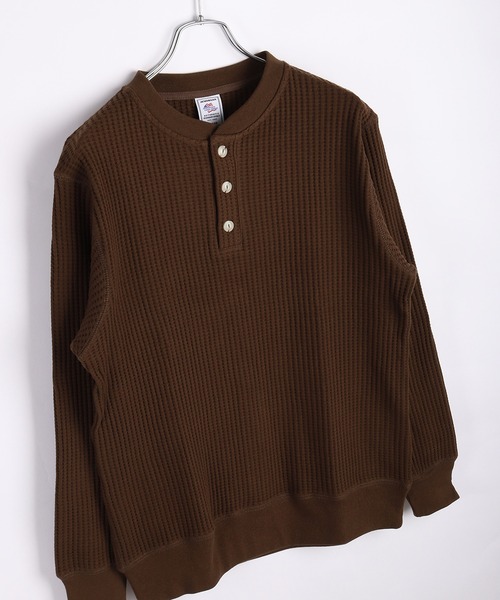 JEMORGAN(ジェーイーモーガン)の「JEMORGAN / ジェーイーモーガン ビッグワッフル ヘンリー ロンT(Tシャツ/カットソー・メンズ・チャコール/ネイビー/ブラウン/ブラック/オフホワイト/杢グレー・M/L/XL)」の5枚目の写真