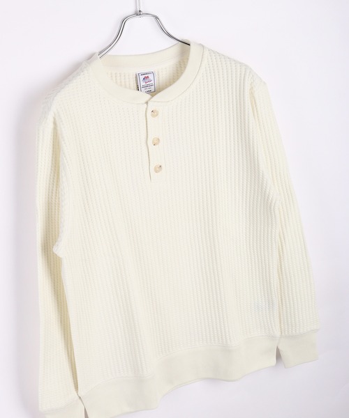 JEMORGAN(ジェーイーモーガン)の「JEMORGAN / ジェーイーモーガン ビッグワッフル ヘンリー ロンT(Tシャツ/カットソー・メンズ・チャコール/ネイビー/ブラウン/ブラック/オフホワイト/杢グレー・M/L/XL)」の2枚目の写真