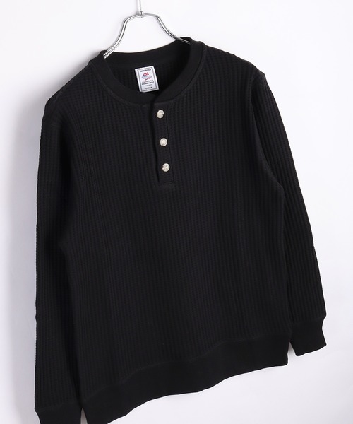 JEMORGAN(ジェーイーモーガン)の「JEMORGAN / ジェーイーモーガン ビッグワッフル ヘンリー ロンT(Tシャツ/カットソー・メンズ・チャコール/ネイビー/ブラウン/ブラック/オフホワイト/杢グレー・M/L/XL)」の1枚目の写真