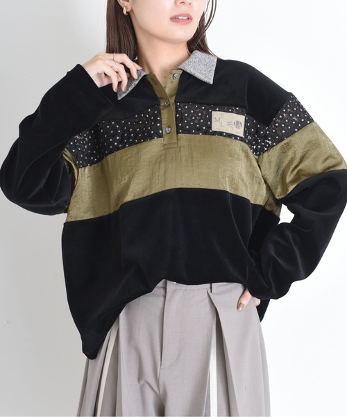 コットンベロアポロラガートップス コットンベロアポロラガートップス（ポロシャツ）｜Eimee Law