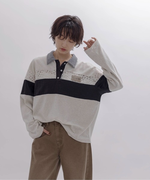 Eimee Law コットンベロアポロラガートップス コットンベロアポロラガートップス（ポロシャツ）｜Eimee Law