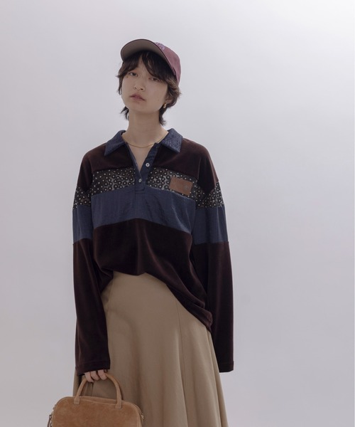 コットンベロアポロラガートップス コットンベロアポロラガートップス（ポロシャツ）｜Eimee Law