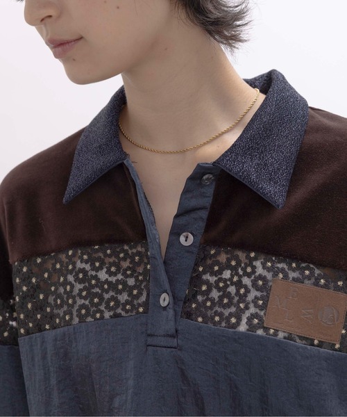 コットンベロアポロラガートップス（ポロシャツ）｜Eimee Law