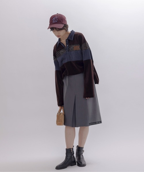 コットンベロアポロラガートップス（ポロシャツ）｜Eimee Law