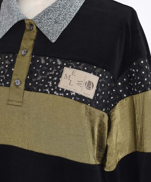 コットンベロアポロラガートップス（ポロシャツ）｜Eimee Law