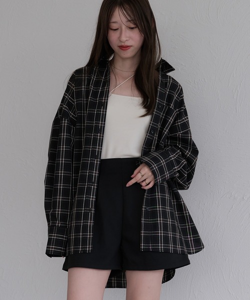 セール】オーバーサイズチェックシャツ（シャツ/ブラウス）｜raffime