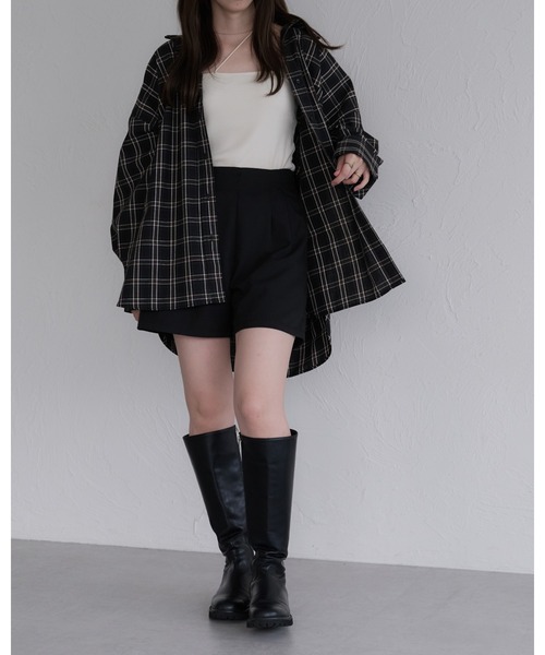 raffime（ラフィミー）の「オーバーサイズチェックシャツ（シャツ/ブラウス・レディース・ダークブラウン/ブラック・フリー）」の3枚目の写真