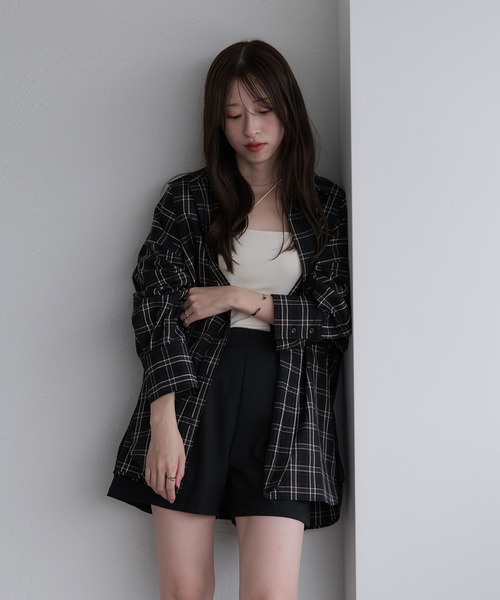 raffime（ラフィミー）の「オーバーサイズチェックシャツ（シャツ/ブラウス・レディース・ダークブラウン/ブラック・フリー）」の5枚目の写真