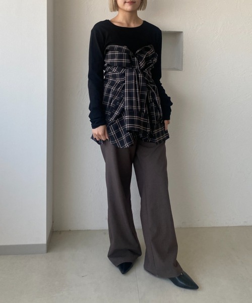 raffime（ラフィミー）の「オーバーサイズチェックシャツ（シャツ/ブラウス・レディース・ダークブラウン/ブラック・フリー）」の16枚目の写真
