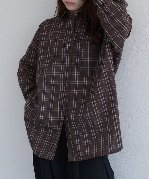 raffime（ラフィミー）の「オーバーサイズチェックシャツ（シャツ/ブラウス・レディース・ダークブラウン/ブラック・フリー）」の22枚目の写真