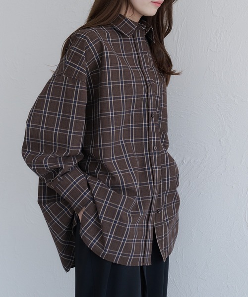 セール】オーバーサイズチェックシャツ（シャツ/ブラウス）｜raffime