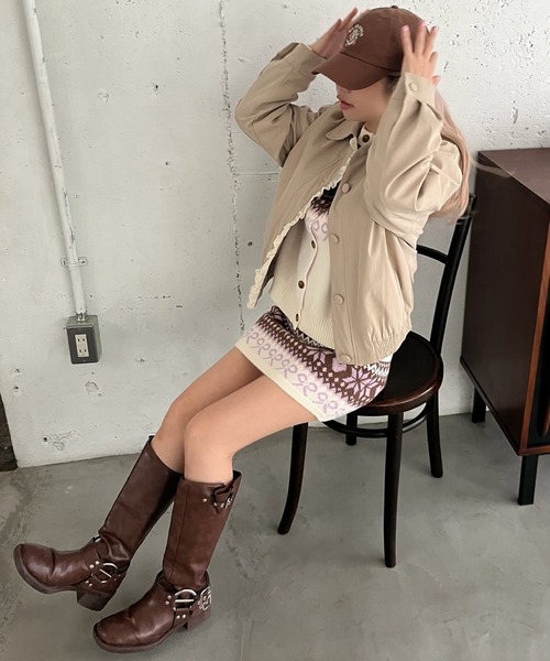 MORE self LOVE(モアセルフラブ)の「ガーリーノルディックニットSETUP(セットアップ・レディース・ホワイト/ブラウン/ピンク/レッド・FREE)」の13枚目の写真