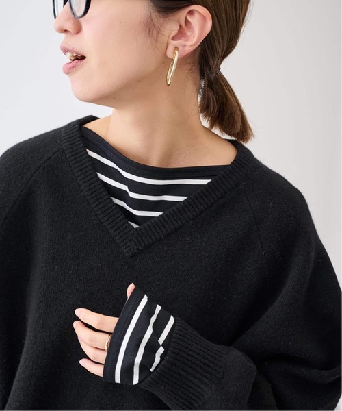 FRAMeWORK（フレームワーク）の「ショルダースナップボーダーTee（Tシャツ/カットソー・レディース・ベージュ/ブラック・FREE）」の18枚目の写真