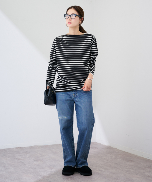 FRAMeWORK（フレームワーク）の「ショルダースナップボーダーTee（Tシャツ/カットソー・レディース・ベージュ/ブラック・FREE）」の19枚目の写真