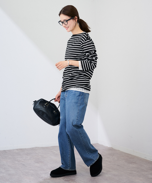 FRAMeWORK（フレームワーク）の「ショルダースナップボーダーTee（Tシャツ/カットソー・レディース・ベージュ/ブラック・FREE）」の20枚目の写真