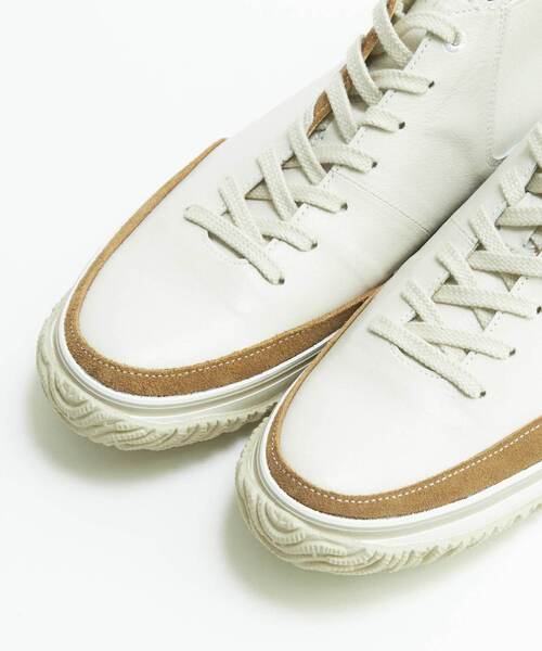 MEN'S MELROSE（メンズメルローズ）の「《別注》【SPINGLE/スピングル】MID CUT スニーカー | SP-1420（スニーカー・メンズ・アイボリー/ブラック・4/5/3）」の4枚目の写真